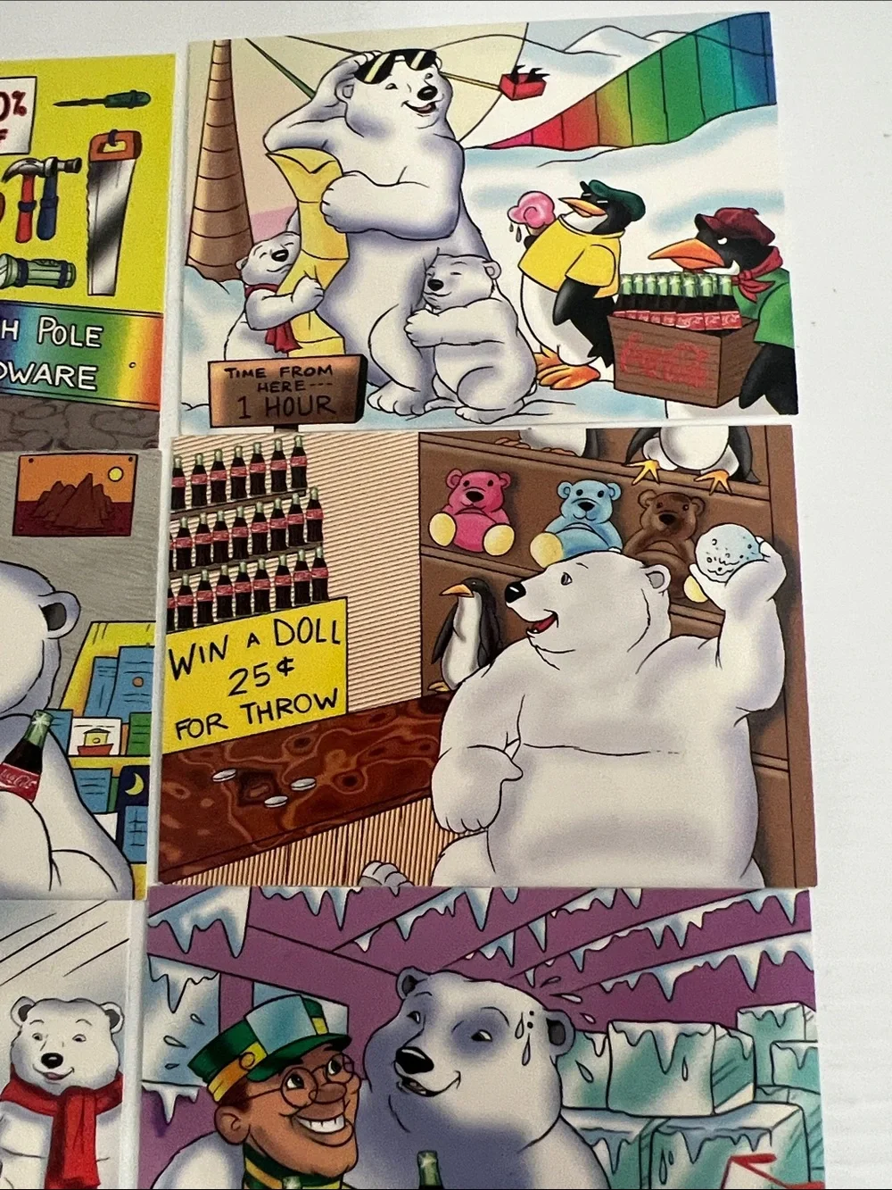 1996 South Pole Vacation Coca Cola Polar Bears Trading Cards (15) - Lot #1